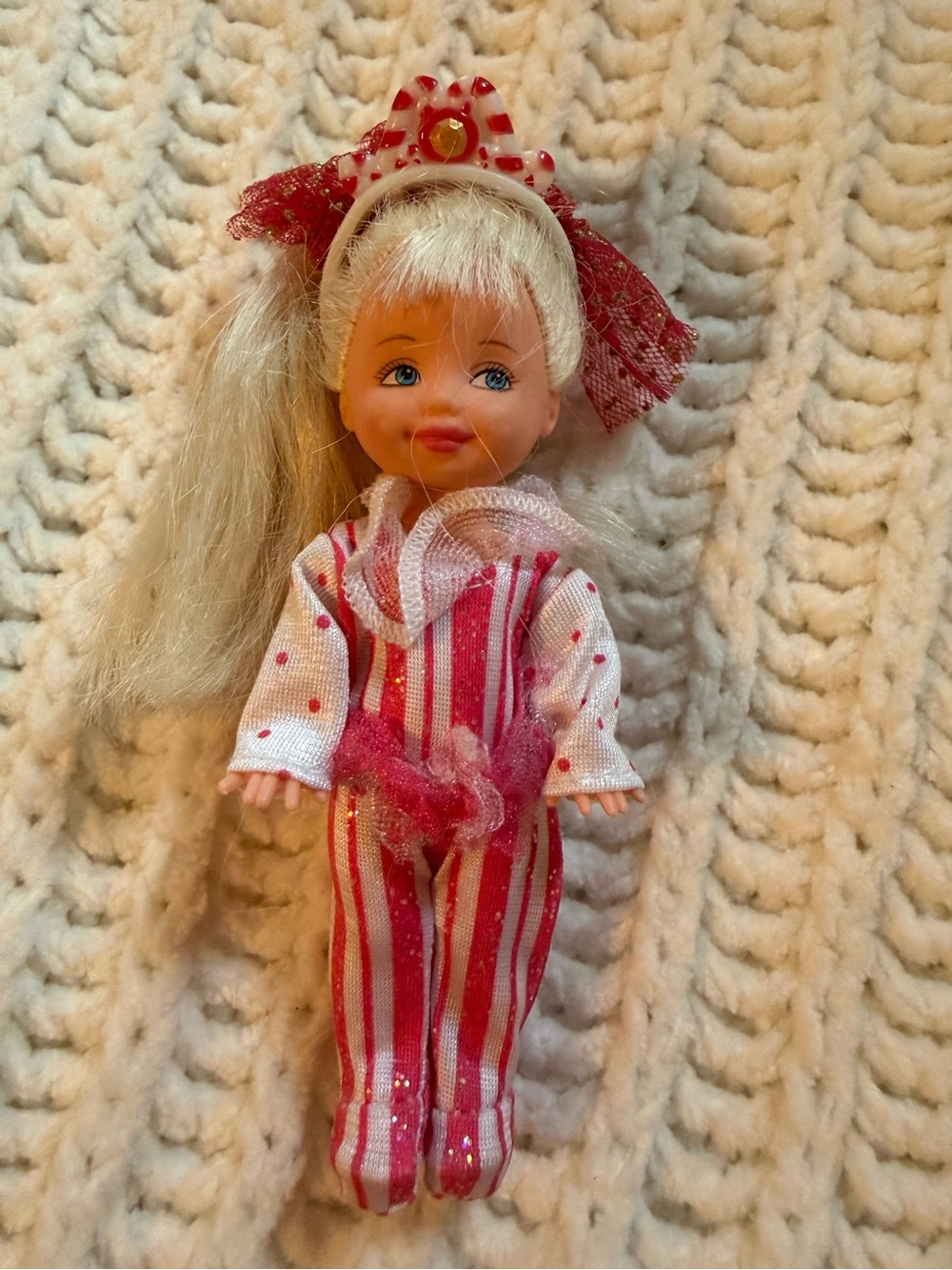 Collectible Kelly Peppermint Girl Nutcracker Barbie 2001 4.5"